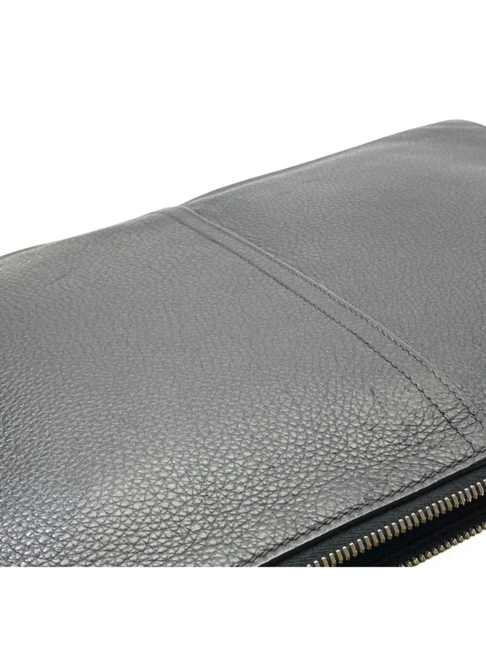 Prada Clutch Document Case Logo Ship Leather Black Business